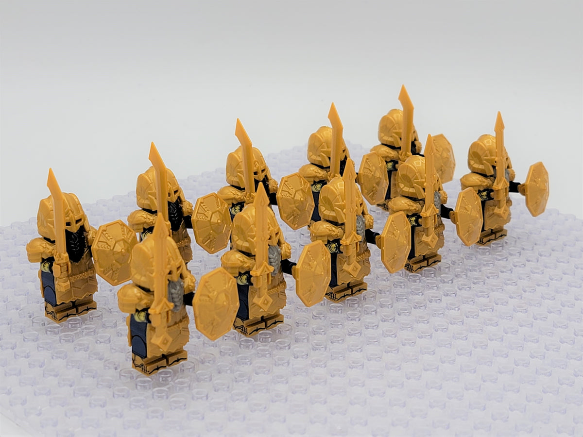 LOTR Mountain Dwarves Heavy Gold Army 10 Minifigures Set