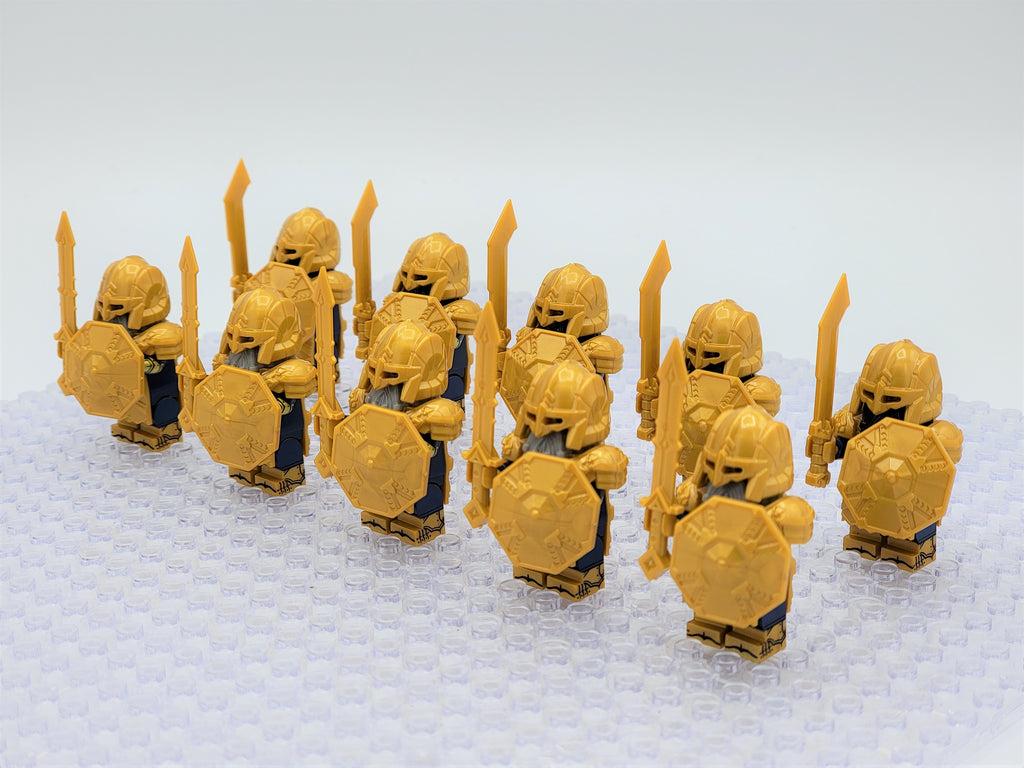LOTR Mountain Dwarves Heavy Gold Army 10 Minifigures Set
