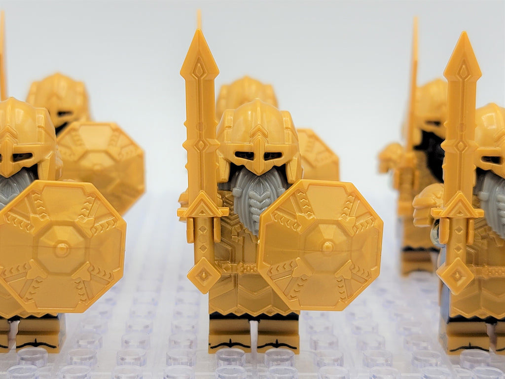 LOTR Mountain Dwarves Heavy Gold Army 10 Minifigures Set