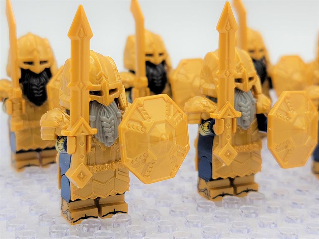 LOTR Mountain Dwarves Heavy Gold Army 10 Minifigures Set