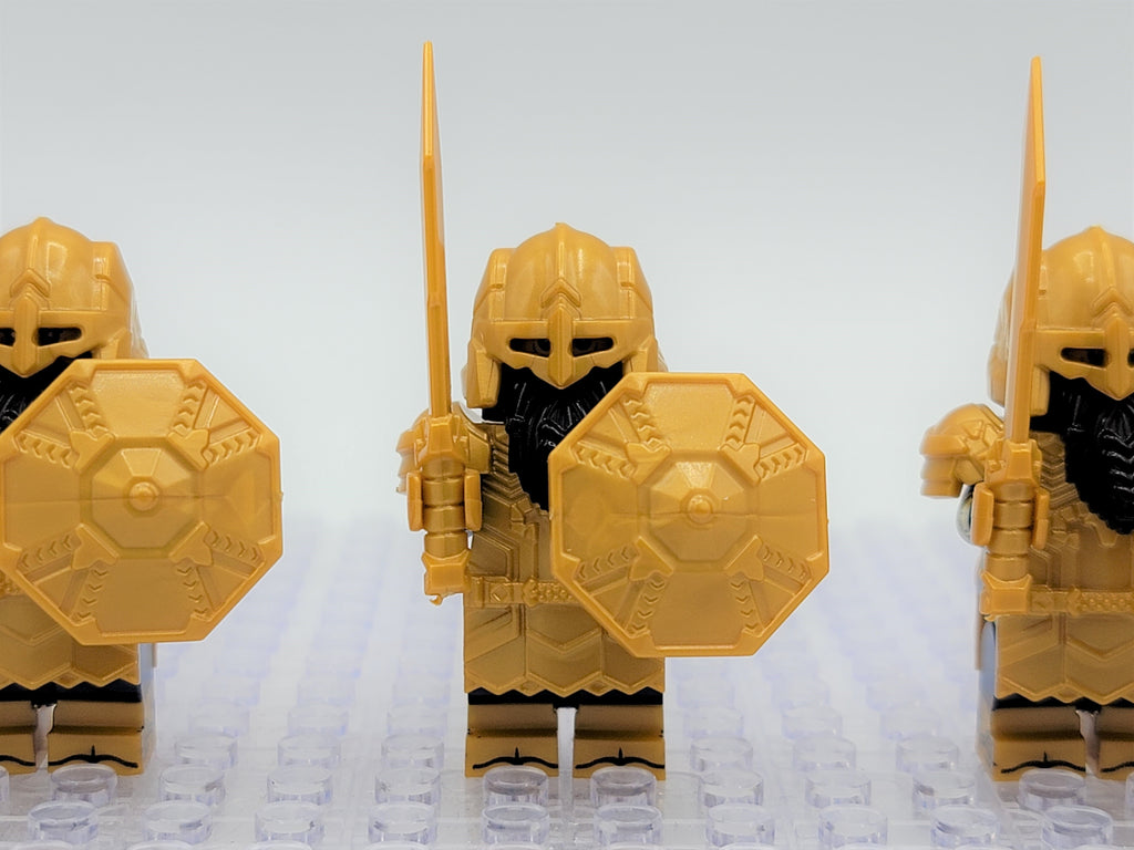LOTR Mountain Dwarves Heavy Gold Army 10 Minifigures Set