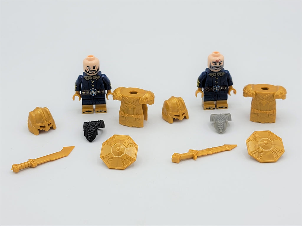 LOTR Mountain Dwarves Heavy Gold Army 10 Minifigures Set