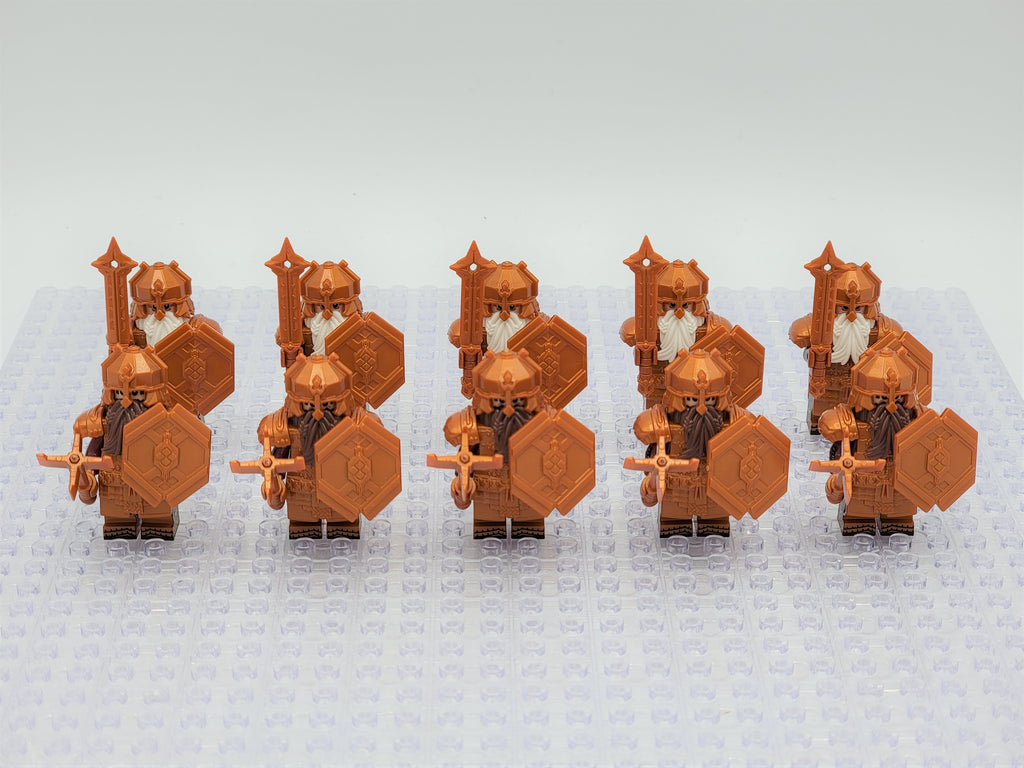 LOTR Mountain Dwarves Heavy Copper Army 10 Minifigures Set