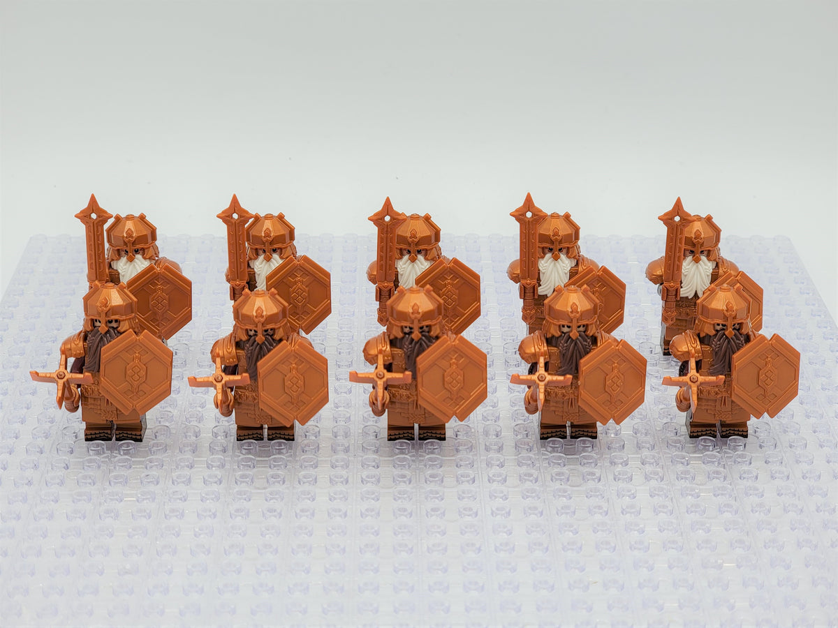 LOTR Mountain Dwarves Heavy Copper Army 10 Minifigures Set