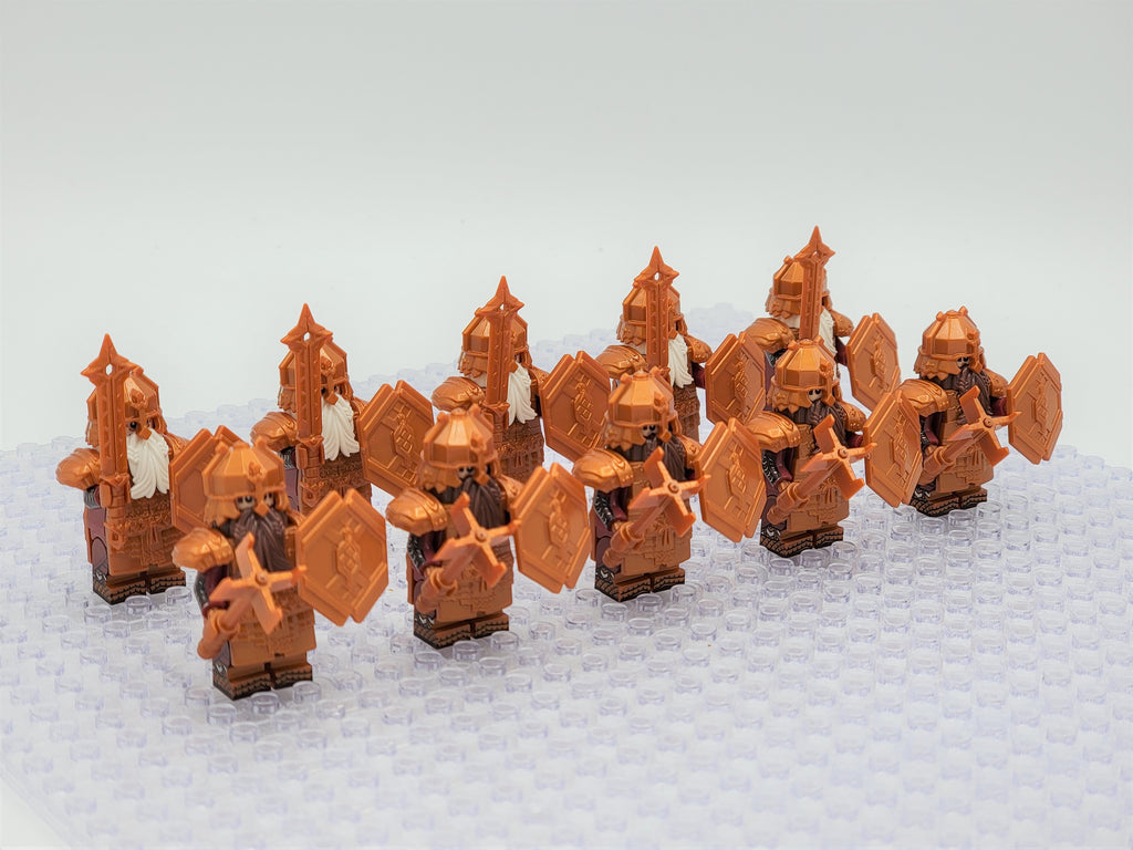LOTR Mountain Dwarves Heavy Copper Army 10 Minifigures Set