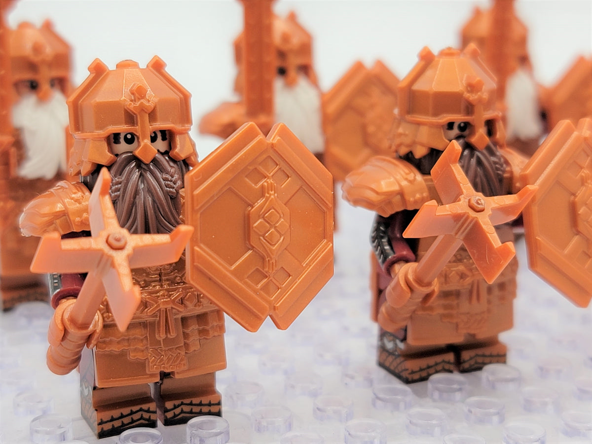 LOTR Mountain Dwarves Heavy Copper Army 10 Minifigures Set