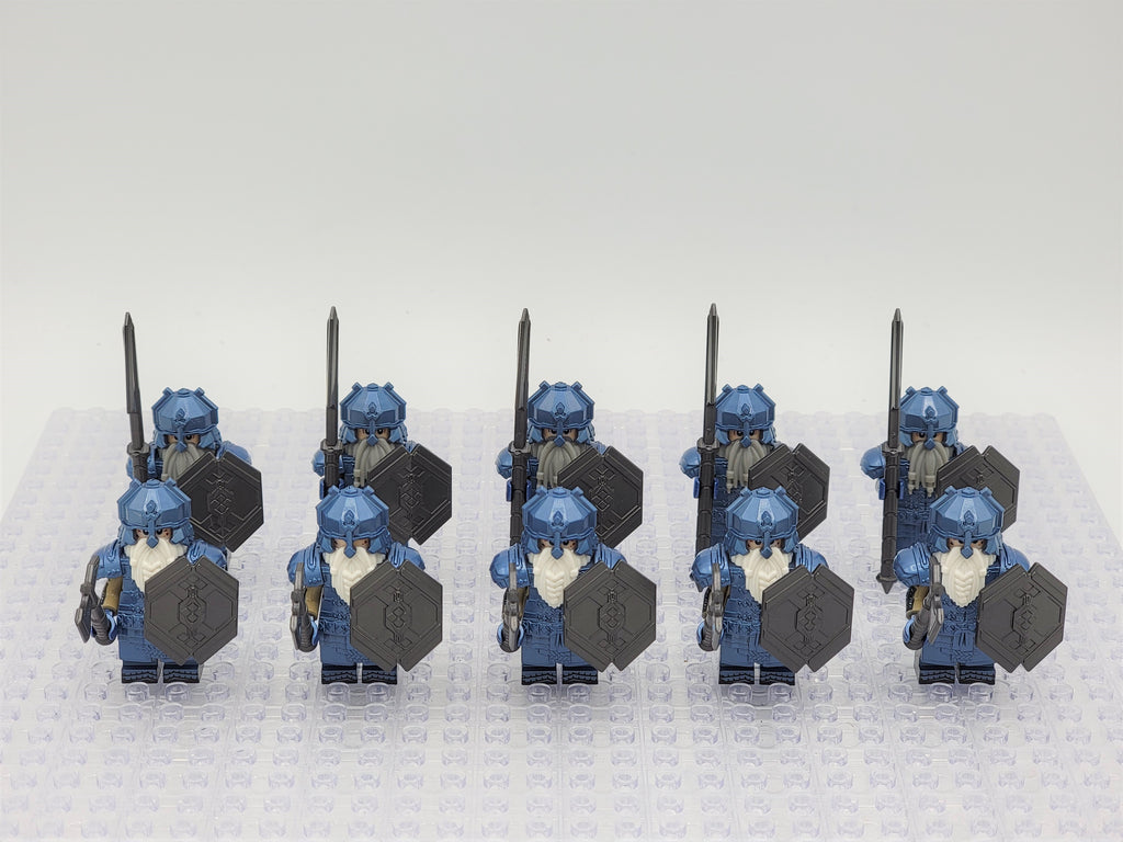LOTR Mountain Dwarves Heavy Cobalt Army 10 Minifigures Set
