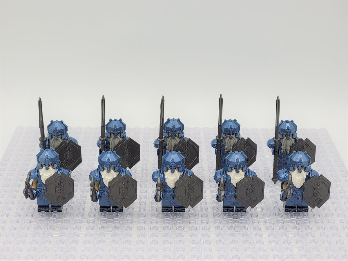 LOTR Mountain Dwarves Heavy Cobalt Army 10 Minifigures Set