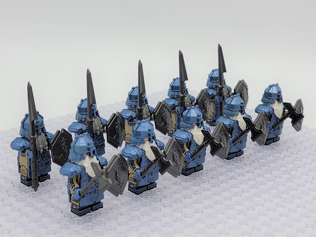 LOTR Mountain Dwarves Heavy Cobalt Army 10 Minifigures Set