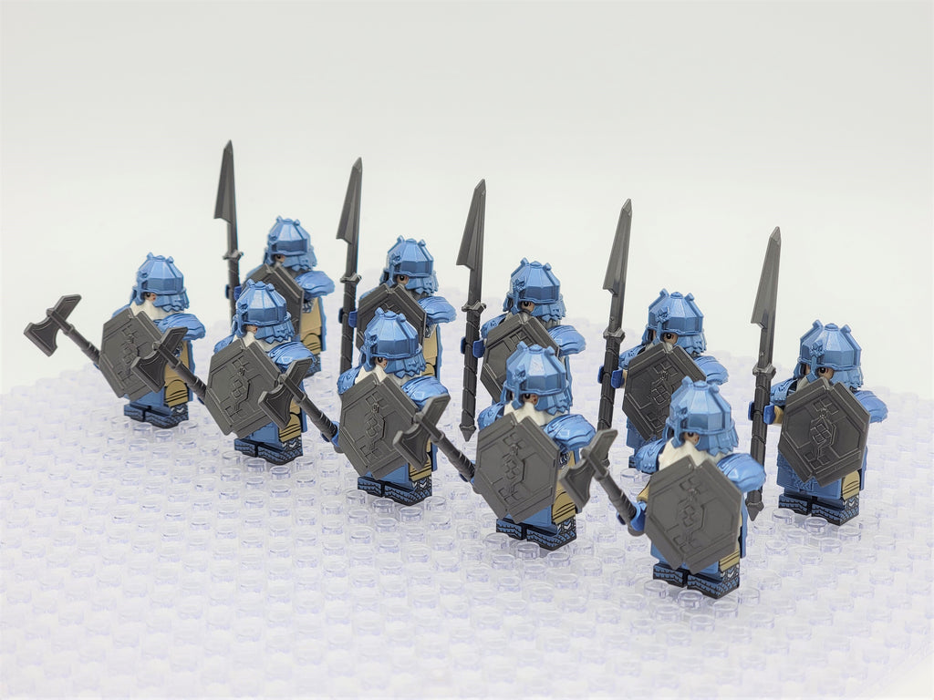 LOTR Mountain Dwarves Heavy Cobalt Army 10 Minifigures Set