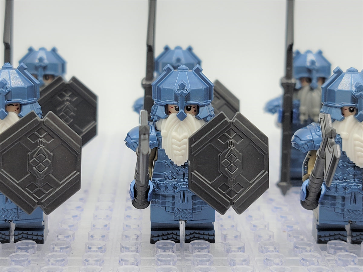 LOTR Mountain Dwarves Heavy Cobalt Army 10 Minifigures Set