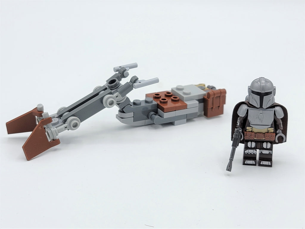 Star Wars Mandalorian  Baby Yoda Custom Speeder Bike Set