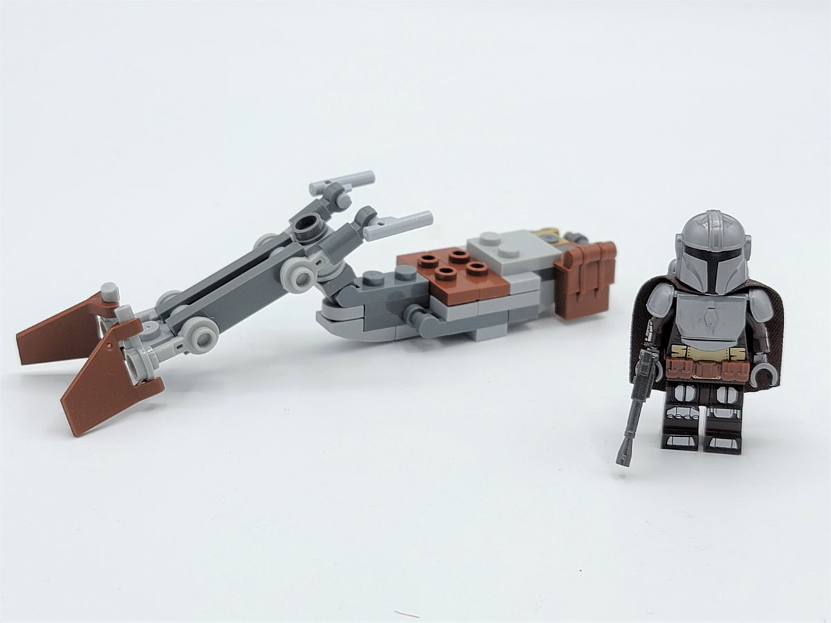 Star Wars Mandalorian  Baby Yoda Custom Speeder Bike Set