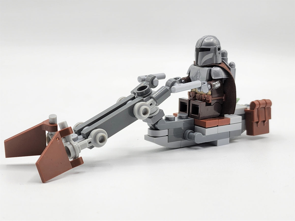 Star Wars Mandalorian  Baby Yoda Custom Speeder Bike Set