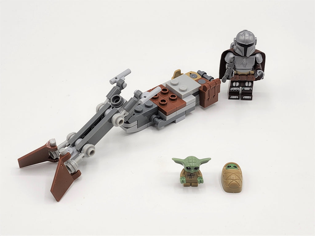 Star Wars Mandalorian  Baby Yoda Custom Speeder Bike Set