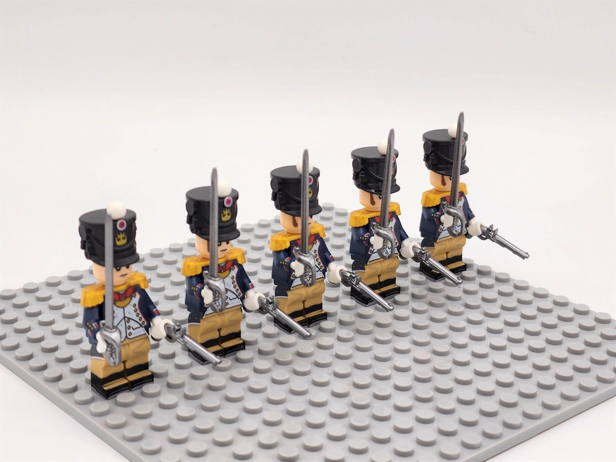 Officers of  the French Infantry Custom 5 Minifigures Set N015