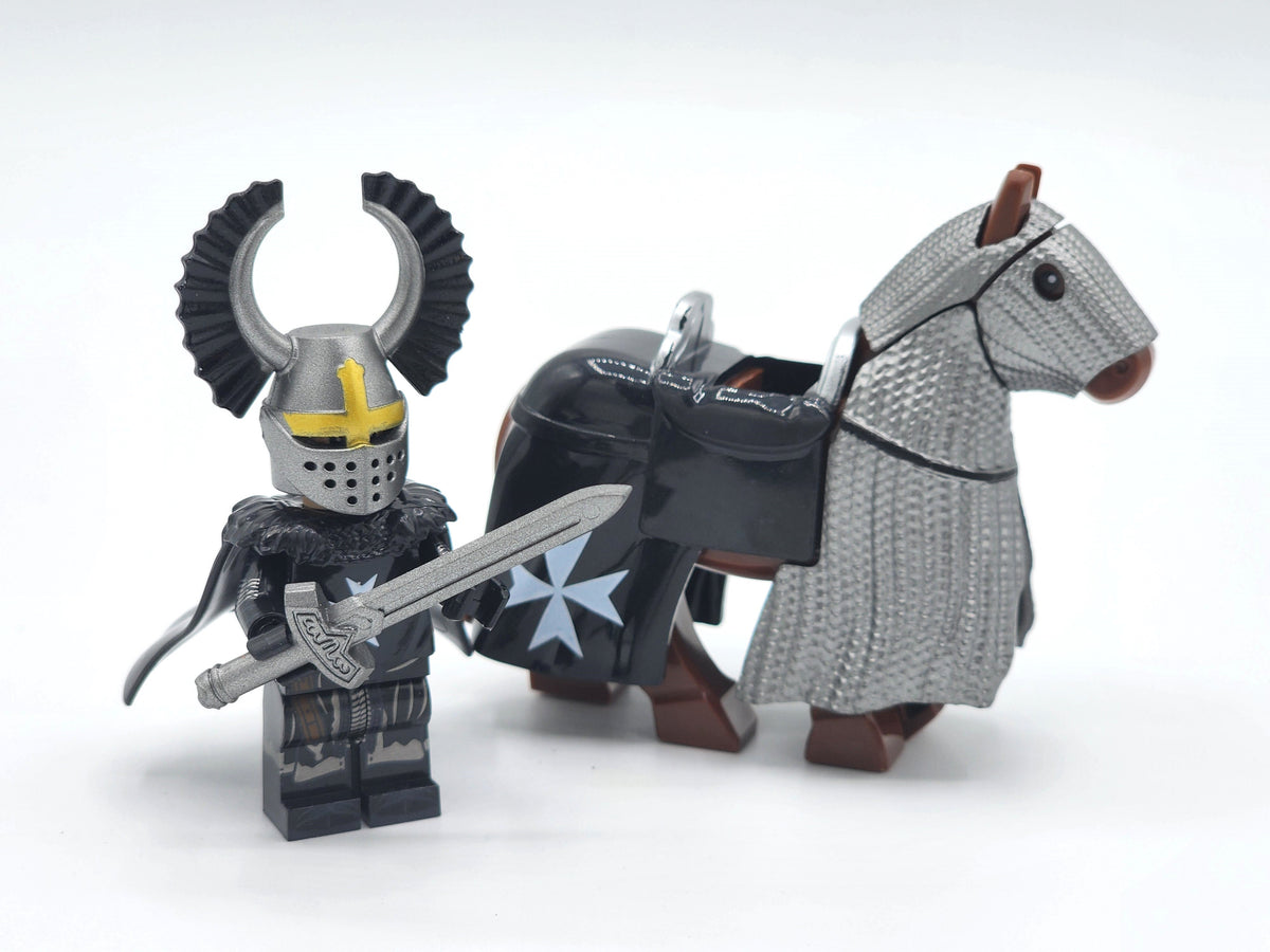 Mounted Knights Hospitallers Armored Warhorse Set 10pcs XH