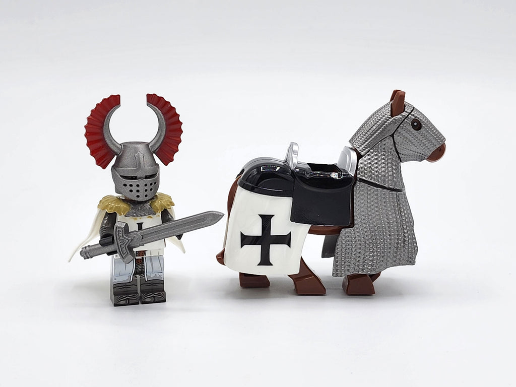 Mounted Teutonic Knights Armored Warhorse Set 10pcs XH