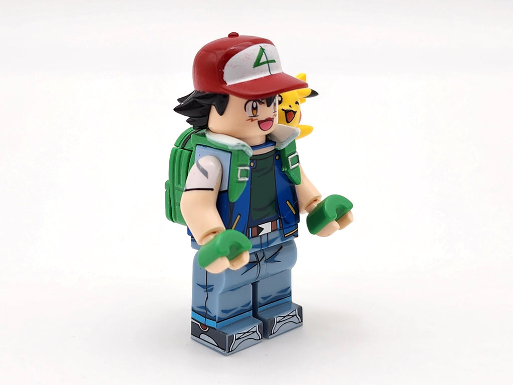 Pokemon Ash and Pikachu Custom Minifigure