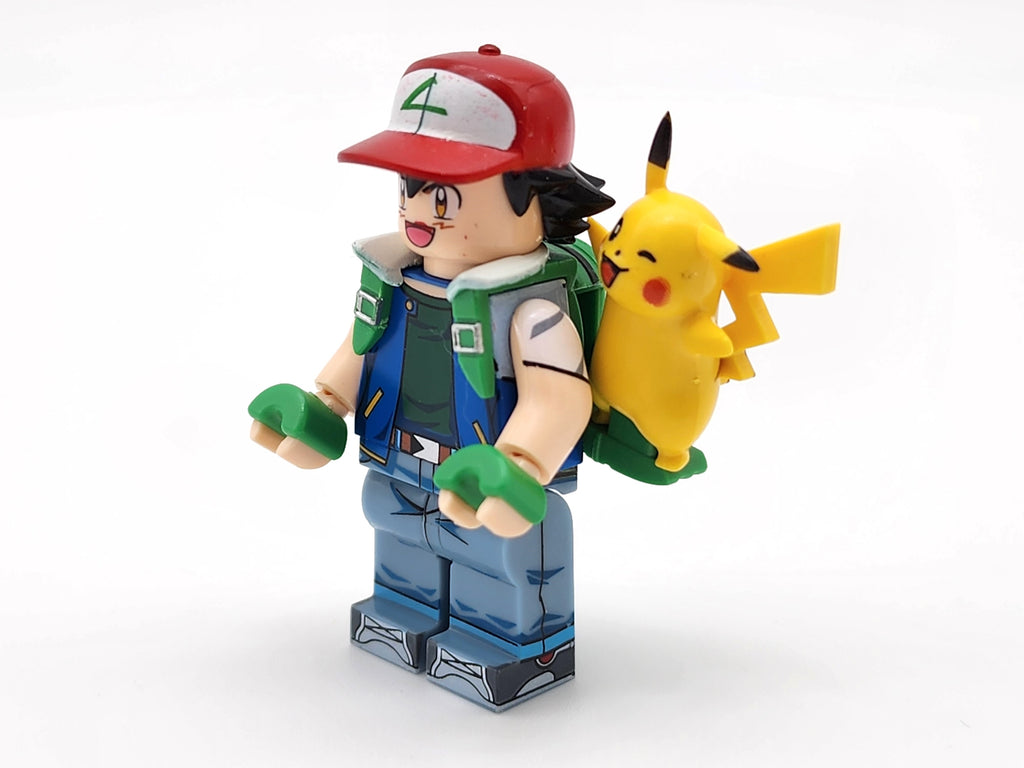 Pokemon Ash and Pikachu Custom Minifigure