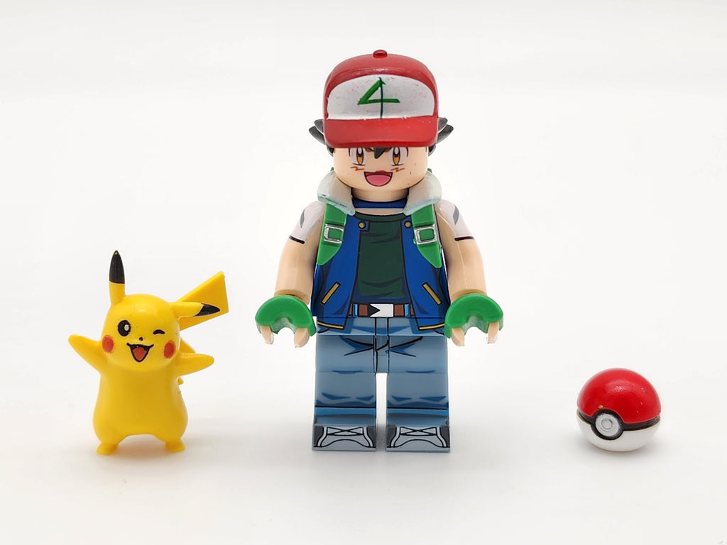 Pokemon Ash and Pikachu Custom Minifigure