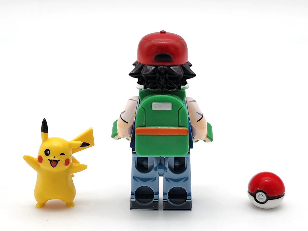 Pokemon Ash and Pikachu Custom Minifigure