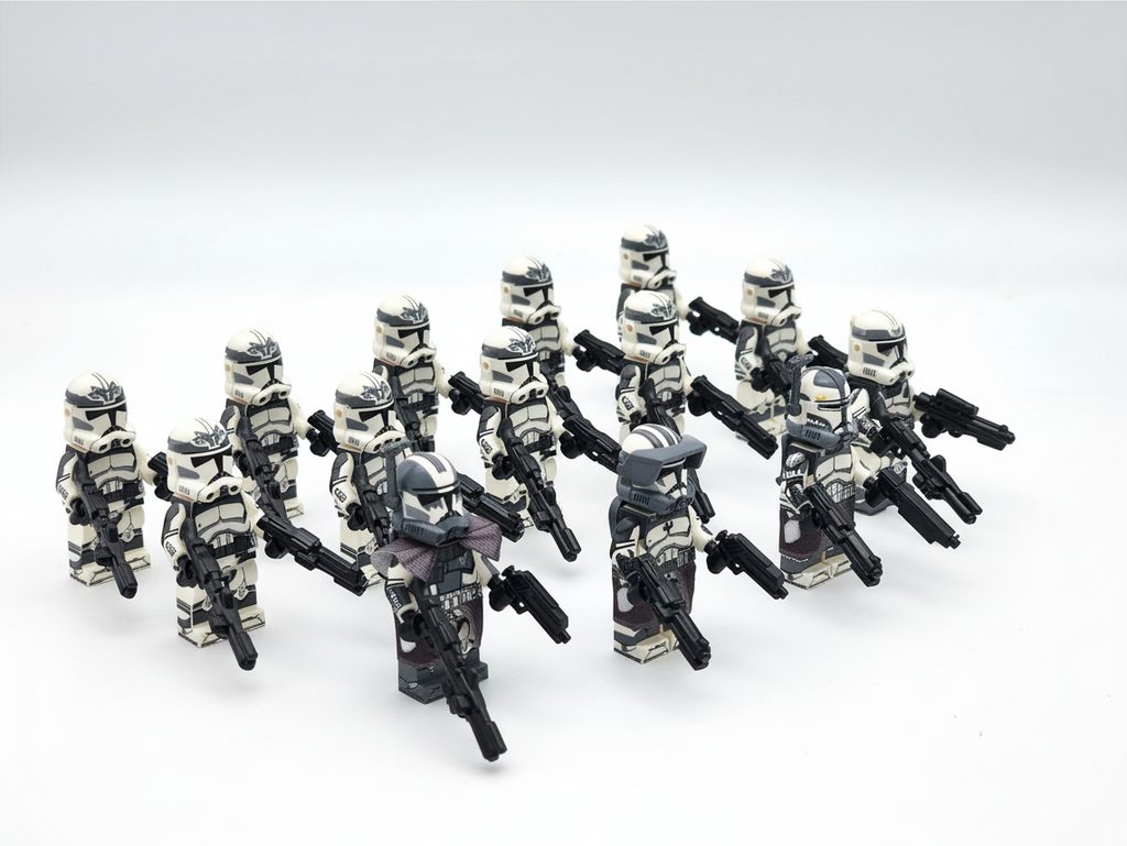 Star Wars 104th Phase 2 Wolfpack Commander Wolffe Clone Troopers 14pcs Minifigures Set