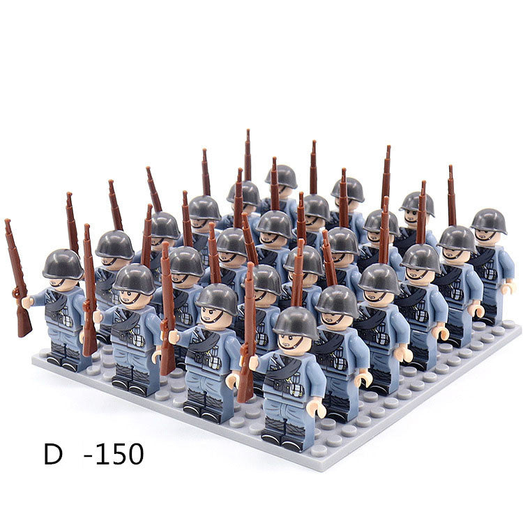 World War 2 Army Minifigures 24pcs/Lots Baseplate Not Included