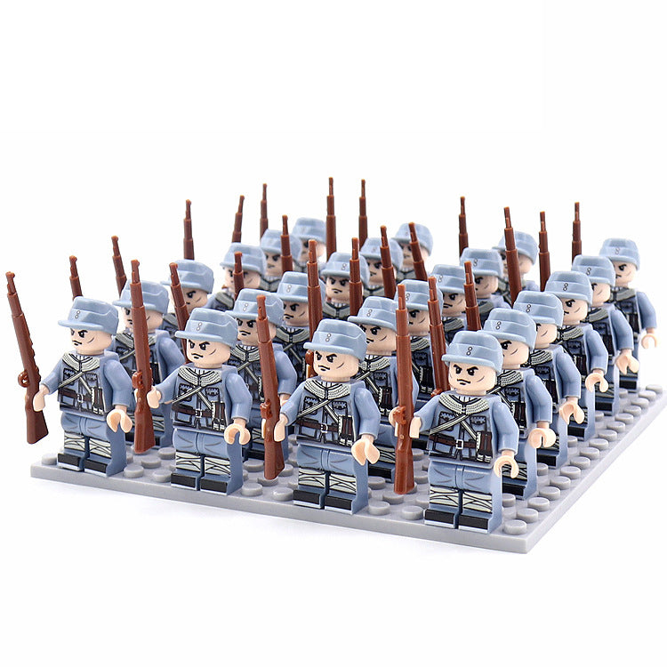 World War 2 Army Minifigures 24pcs/Lots Baseplate Not Included