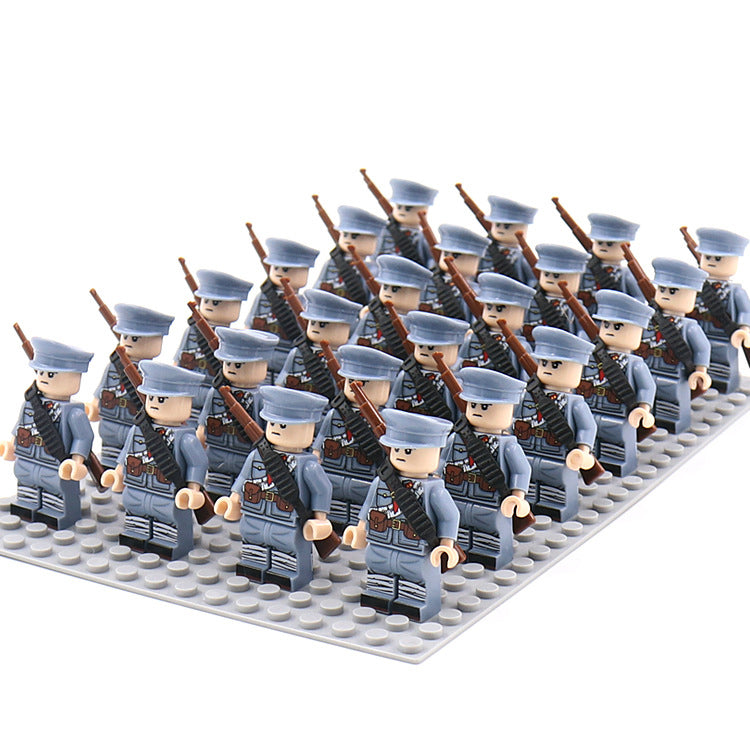 World War 2 Army Minifigures 24pcs/Lots Baseplate Not Included