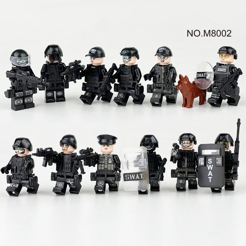 SWAT Team Special Forces 12 Custom Minifigures + Jeep - L42