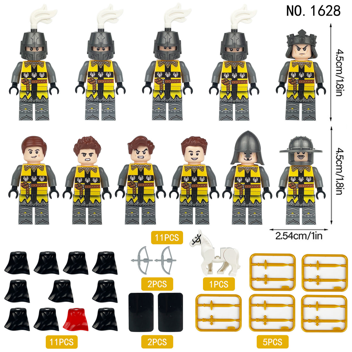 Medieval Knights and Soldiers Lot 12pcs - 1628
