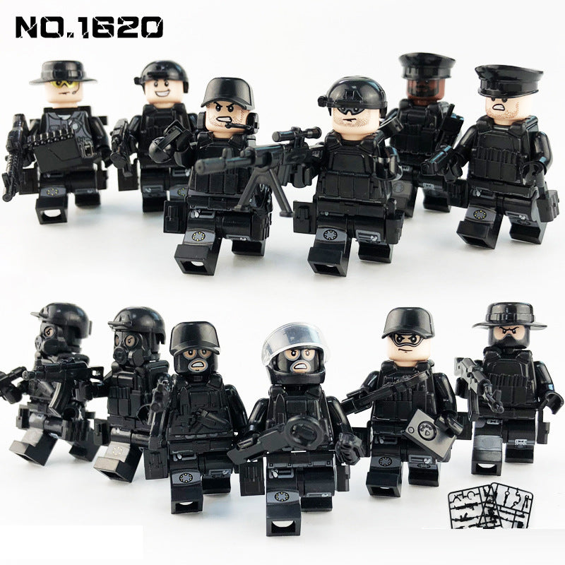 SWAT Team Special Forces 12 Custom Minifigures + Jeep - E1
