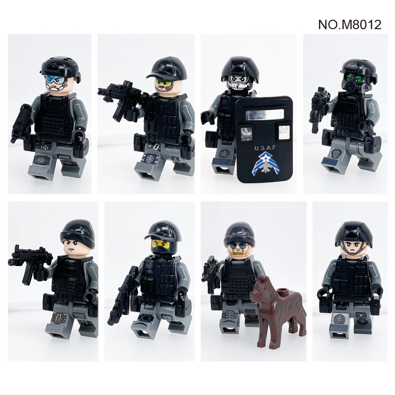 USAF Team Special Forces 8 Custom Minifigures + Container Box Display - H9