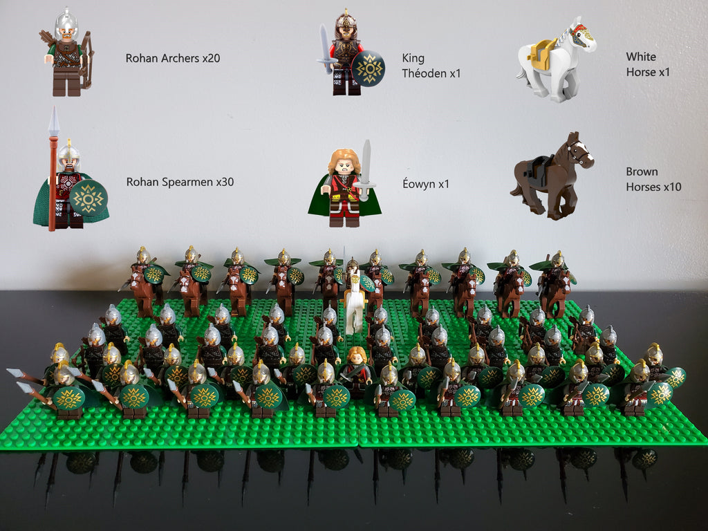 LOTR Rohan Battalion Infantry Army 63 Minifigures Set