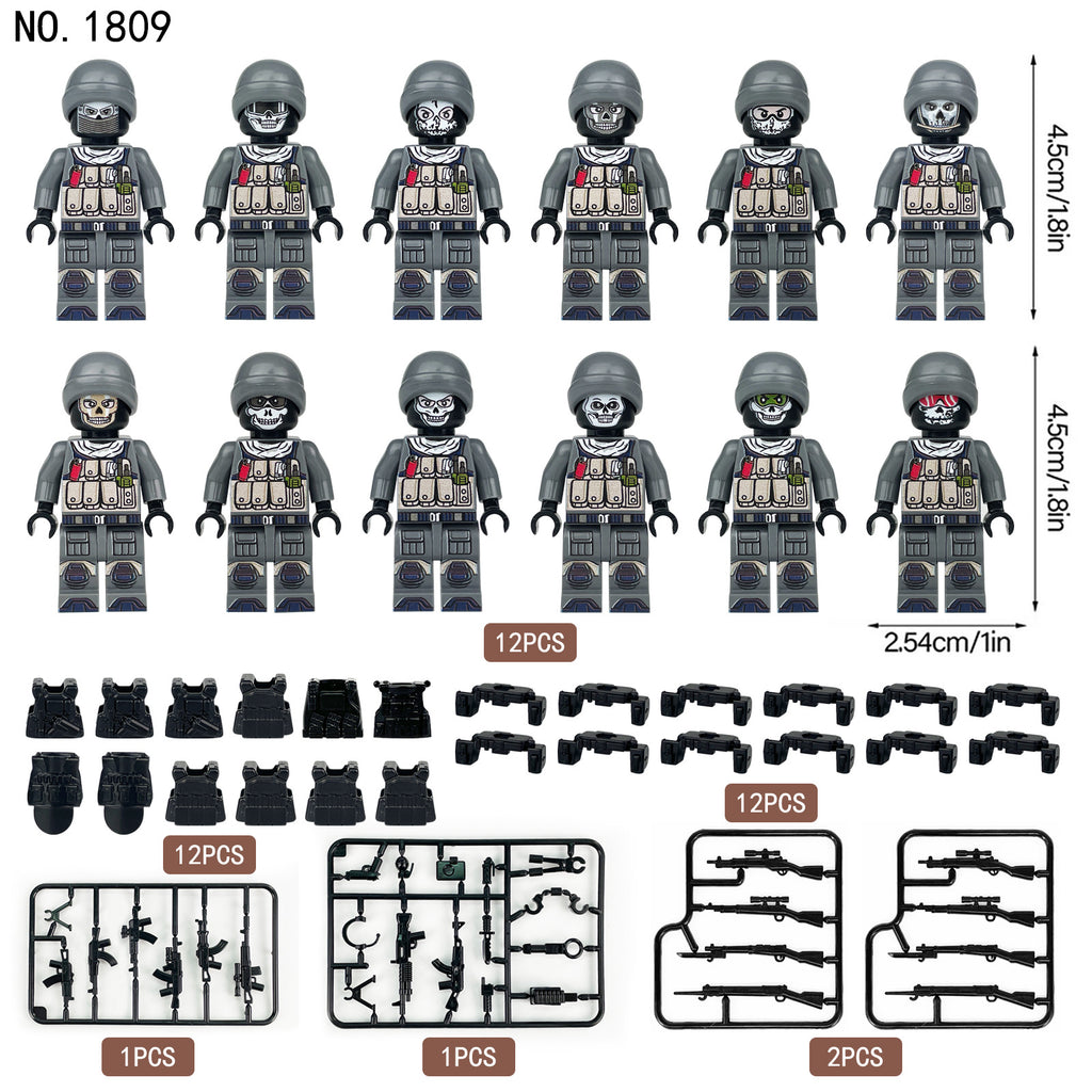 Ghost Team Special Forces 12 Custom Minifigures + Accessories - 1809