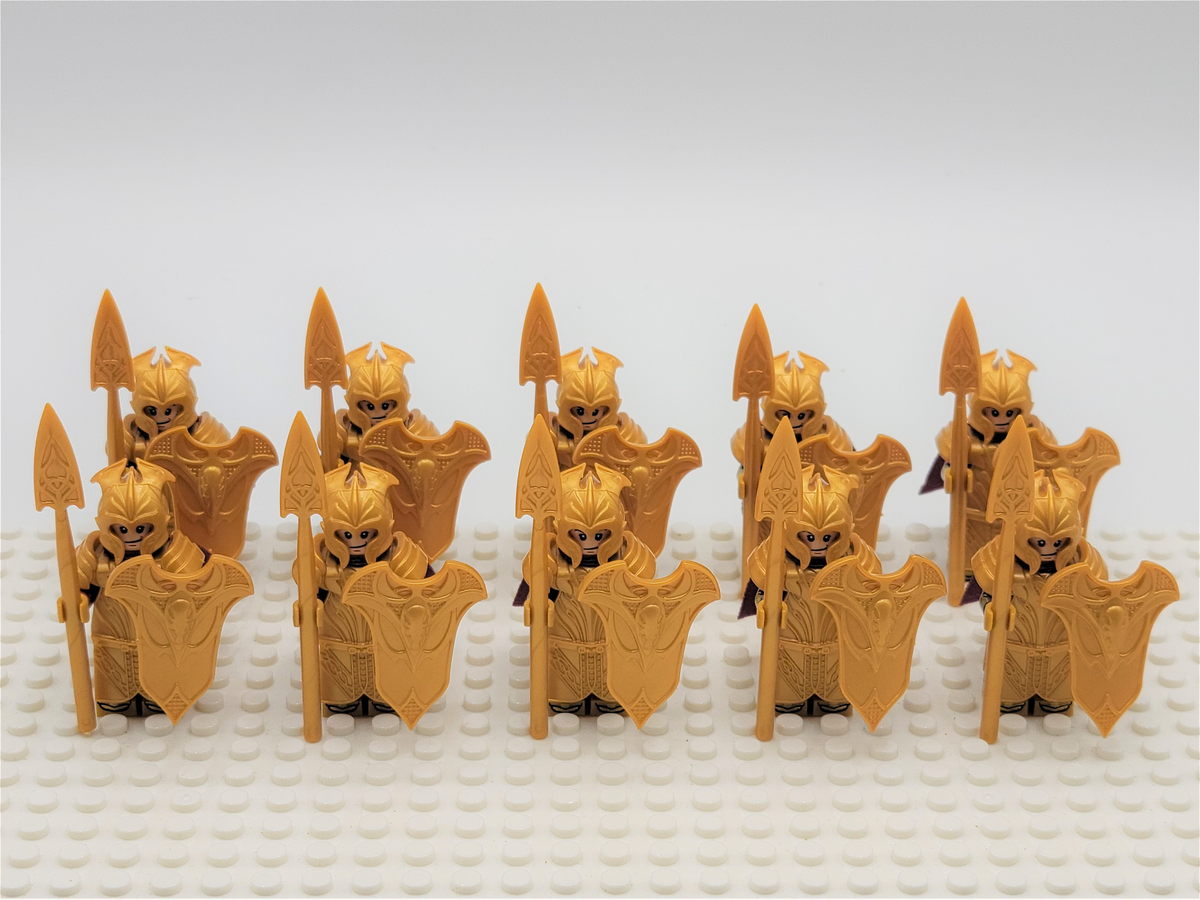 LOTR Mirkwood Elves Heavy Spear Infantry Army 10 Minifigures Set