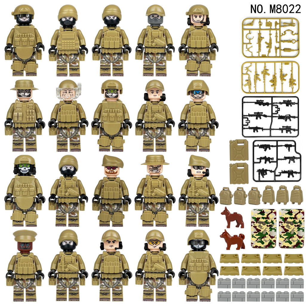 Army Special Forces 20 Custom Minifigures + Jeep - L41