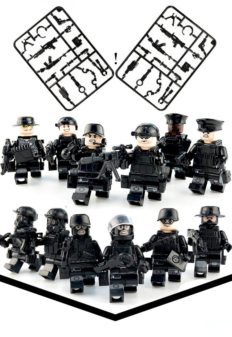SWAT Team 12 Minifigures + Tactical Jeep Set