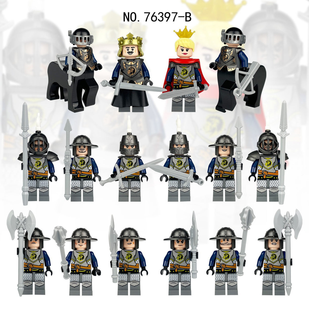 Medieval Knights and Soldiers Lot 16pcs - 76397-B
