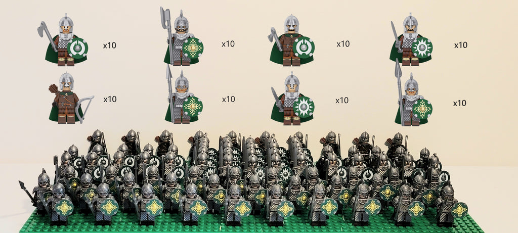 LOTR Rohan Royal Guards Battalion Infantry Army 80 Minifigures Set
