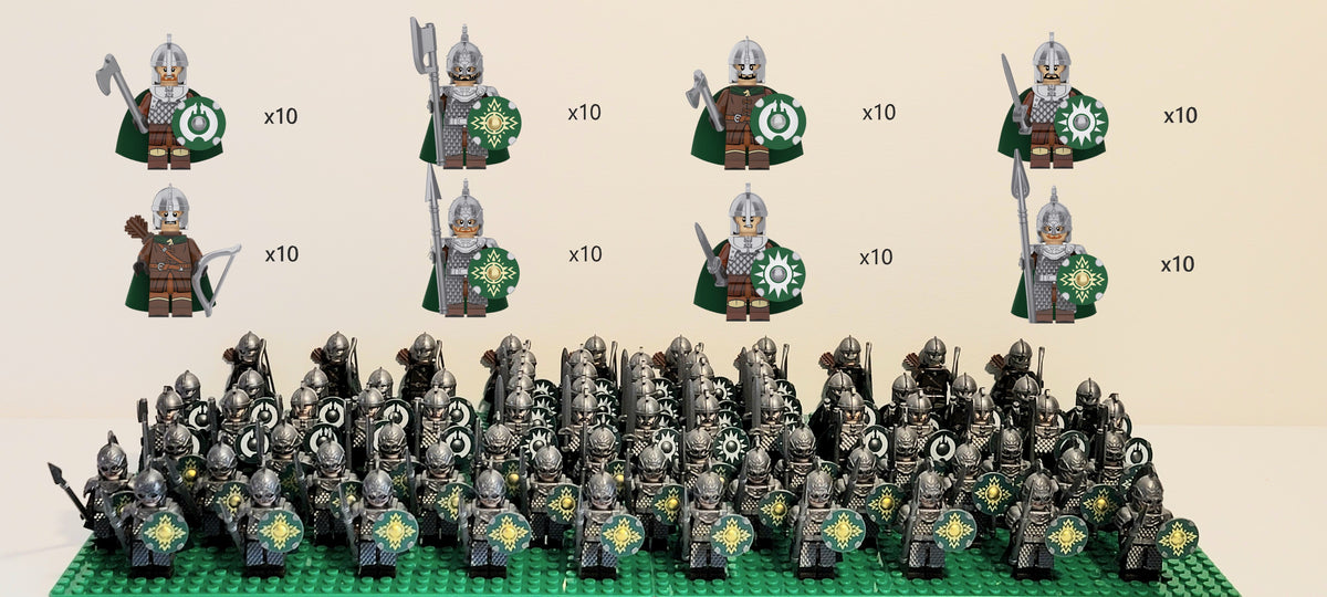 LOTR Rohan Royal Guards Battalion Infantry Army 80 Minifigures Set