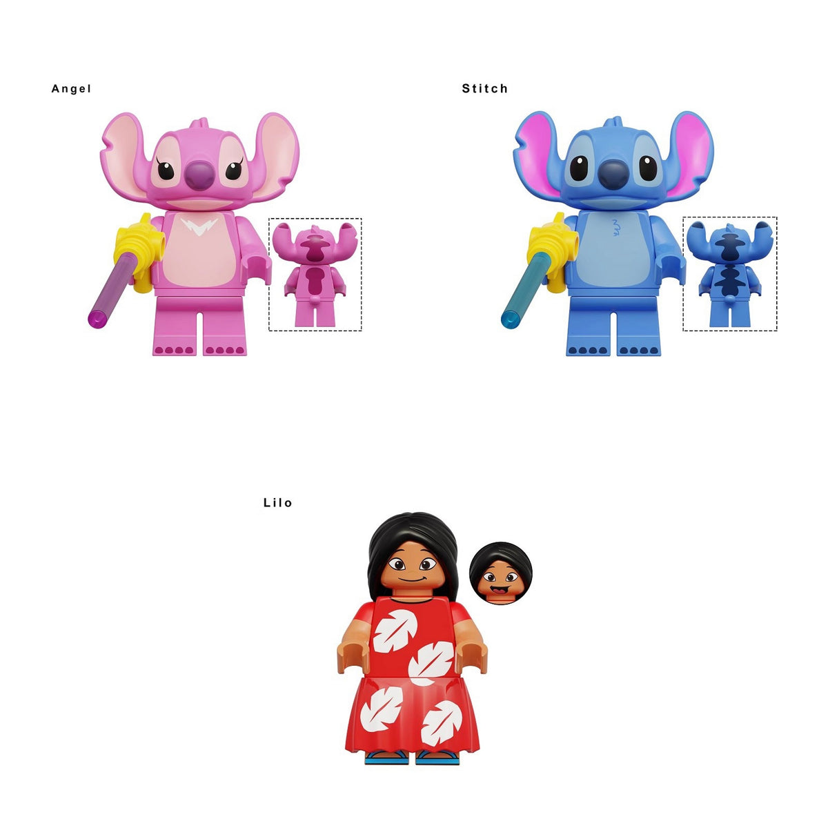 Lilo and Stitch Custom Minifigures Set 3pcs