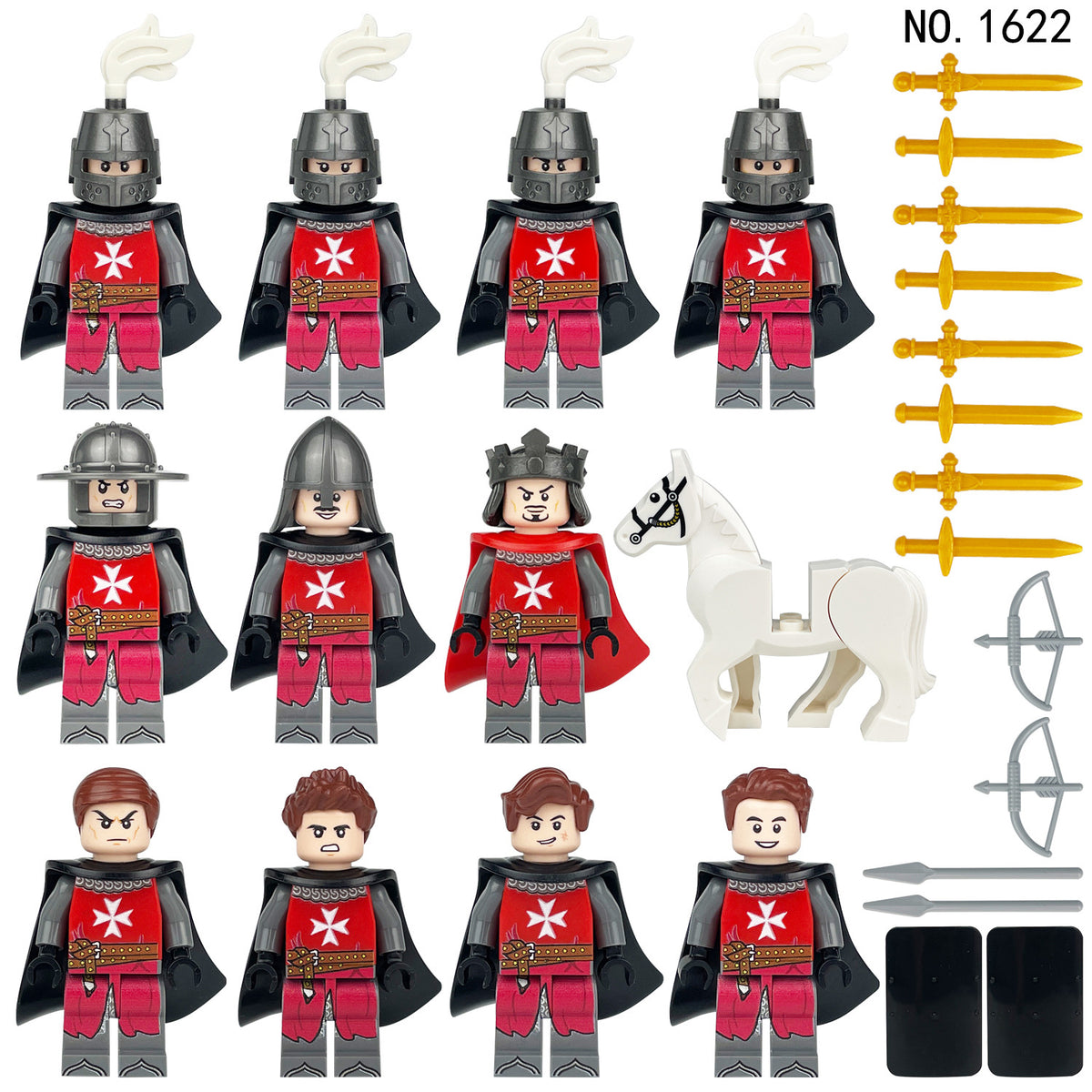Medieval Knights and Soldiers Lot 12pcs - 1622