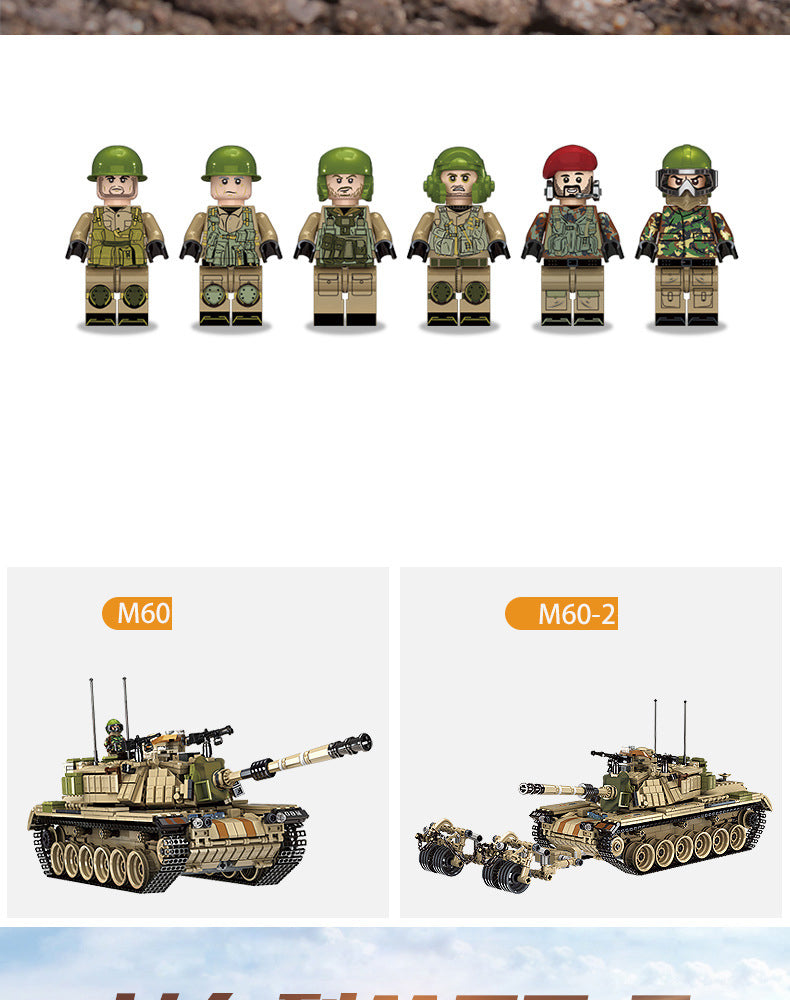 Israeli M60 Magach Main Battle Tank Military Army Building Block Set 1753pcs