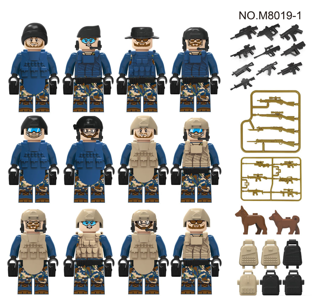 Army  Special Forces 12 Custom Minifigures + Jeep - L44