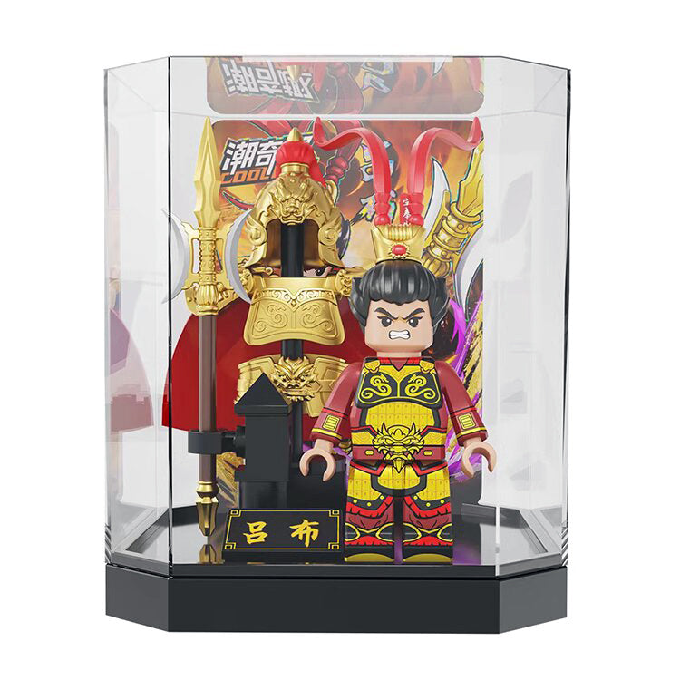 The Romance of Three Kingdoms 8pcs Minifigures Set with Armor Stand and Display Case