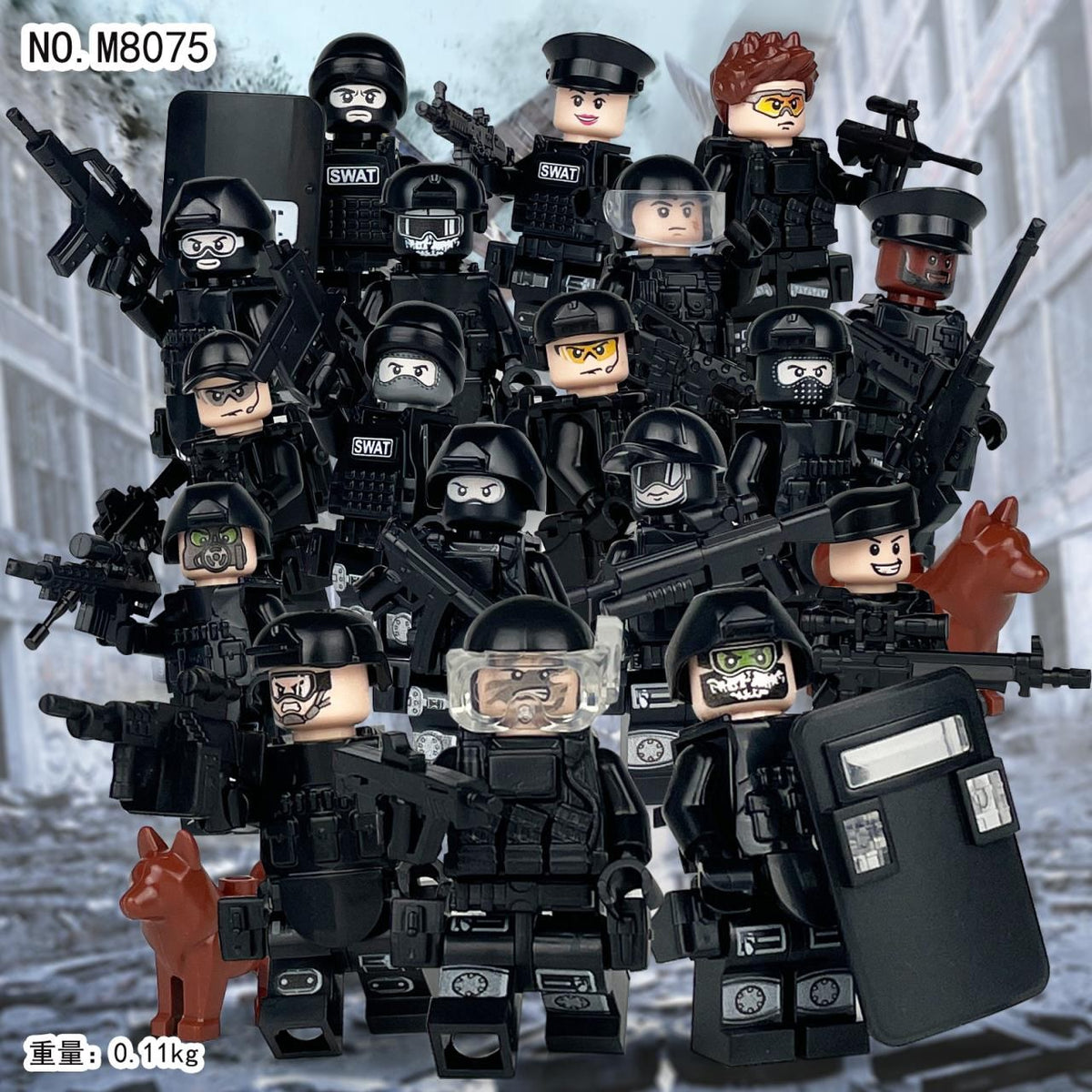 SWAT Team Special Forces 18 Custom Minifigures + Accessories