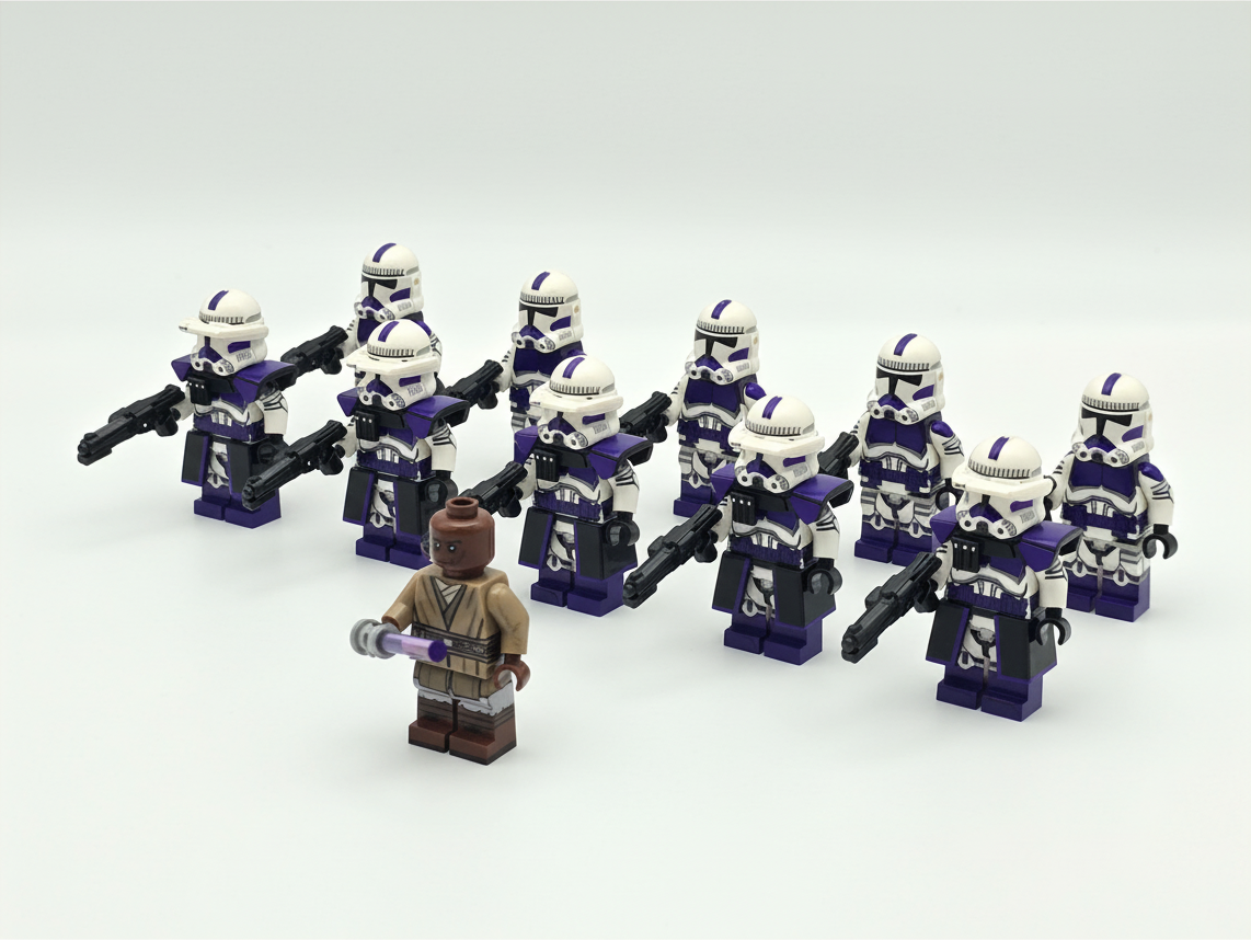 Star Wars Mace Windu 187th Legion Clone Troopers Minifigures Set 11pcs