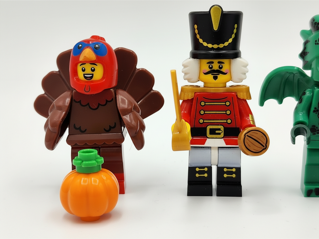 Custom Seasonal Characters Turkey Dragon Snowman Assortment Minifigures 6pcs